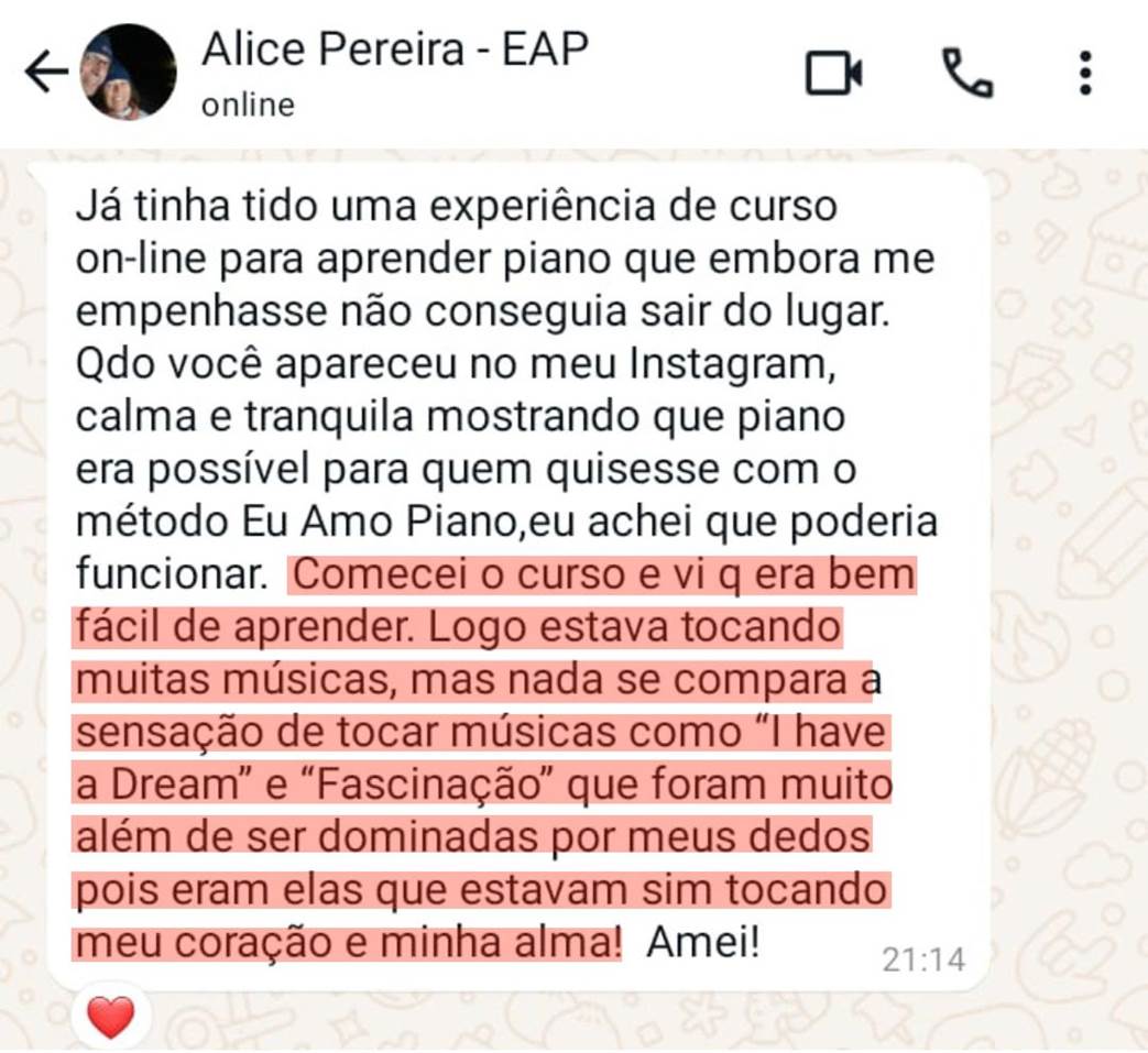 Depoimento de Estefania Antunes sobre o método